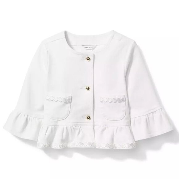 Girls Janie & Jack Peplum Ruffle Sleeve Jacket, Size 7 - Picture 1 of 6